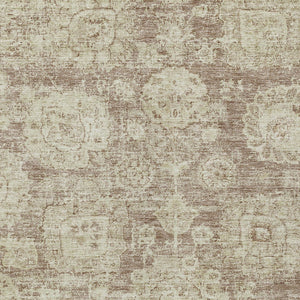 Homeroots 3' Artichoke Green Floral Washable Area Rug - Ideal For Indoor & Outdoor Spaces, Stain Resistant Design 9' X 12' Polyester 579467