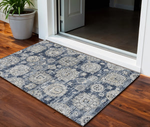Homeroots 3' Artichoke Green Floral Washable Area Rug - Ideal For Indoor & Outdoor Spaces, Stain Resistant Design 3' X 5' Polyester 579469
