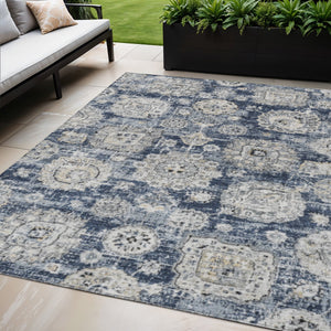 Homeroots 3' Artichoke Green Floral Washable Area Rug - Ideal For Indoor & Outdoor Spaces, Stain Resistant Design 5' X 8' Polyester 579470