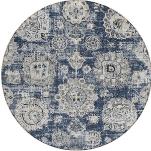 Homeroots 3' Artichoke Green Floral Washable Area Rug - Ideal For Indoor & Outdoor Spaces, Stain Resistant Design 8' Round Polyester 579471