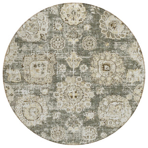 HomeRoots 5' Timeless Floral Area Rug - Washable, Durable, Indoor/Outdoor Design for Stylish Living Spaces 8' Round 579483