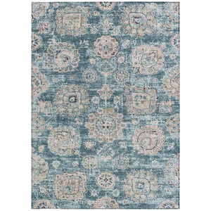 Homeroots 3' Artichoke Green Floral Washable Area Rug - Ideal For Indoor & Outdoor Spaces, Stain Resistant Design 3' X 5' Polyester 579487