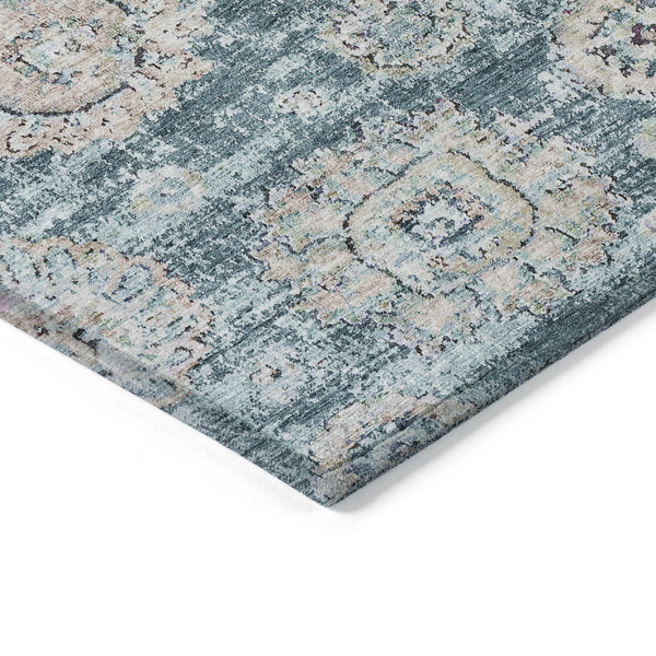 Homeroots 3' Artichoke Green Floral Washable Area Rug - Ideal For Indoor & Outdoor Spaces, Stain Resistant Design 3' X 5' Polyester 579487