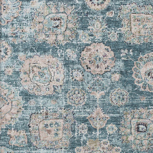 Homeroots 3' Artichoke Green Floral Washable Area Rug - Ideal For Indoor & Outdoor Spaces, Stain Resistant Design 10' X 14' Polyester 579492