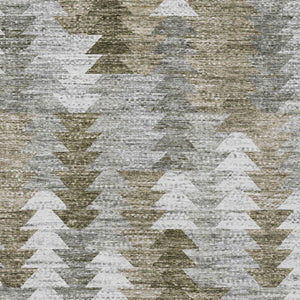 HomeRoots 5' Modern Geometric Washable Area Rug in Brown, Beige, and Gray for Indoor & Outdoor Spaces 5' X 8' 579500