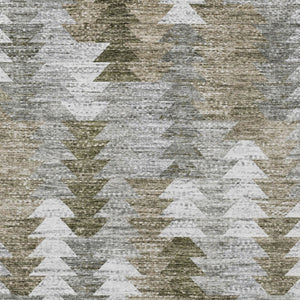 HomeRoots 5' Modern Geometric Washable Area Rug in Brown, Beige, and Gray for Indoor & Outdoor Spaces 8' X 10' 579502