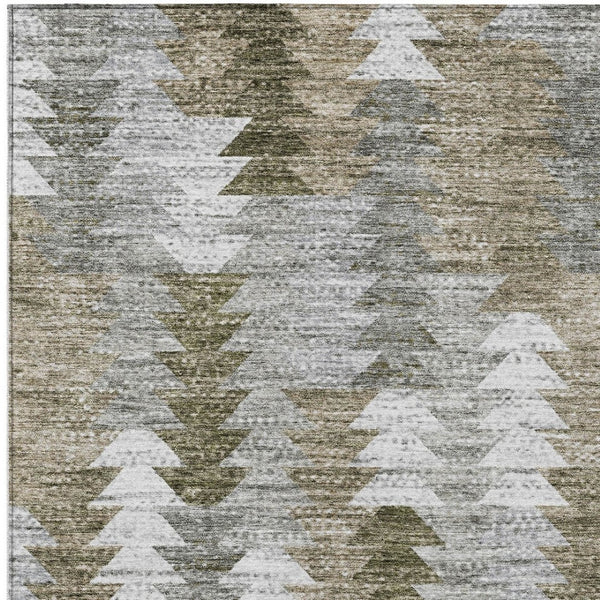HomeRoots 9' Washable Geometric Area Rug in Brown, Beige & Gray – Stylish, Durable, Indoor/Outdoor Essential 9' X 12' 579503