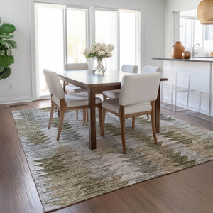 HomeRoots 9' Washable Geometric Area Rug in Brown, Beige & Gray – Stylish, Durable, Indoor/Outdoor Essential 9' X 12' 579503