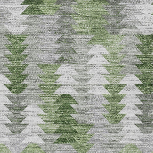 HomeRoots 5' Geometric Green Area Rug - Durable, Washable Indoor/Outdoor Design for Modern Spaces and High Traffic 10' X 14' 579510