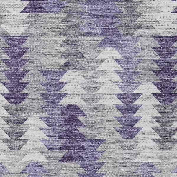 HomeRoots 5' Stylish Purple Lavender and Gray Geometric Area Rug for Indoor and Outdoor Spaces, Washable Design 8' X 10' 579514