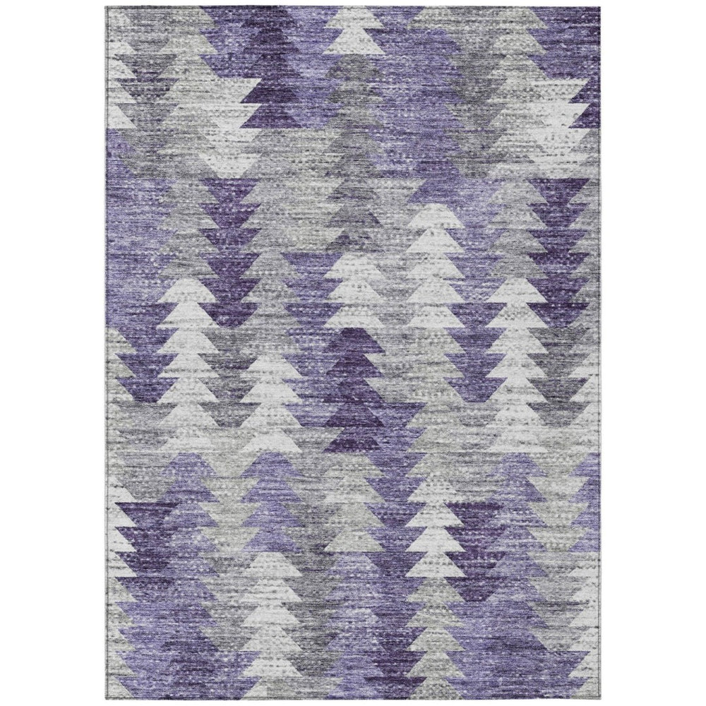 HomeRoots 9' Stylish Purple Lavender and Gray Geometric Area Rug - Durable, Washable for Indoor & Outdoor Use 9' X 12' 579515
