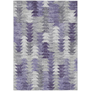 HomeRoots 9' Stylish Purple Lavender and Gray Geometric Area Rug - Durable, Washable for Indoor & Outdoor Use 9' X 12' 579515