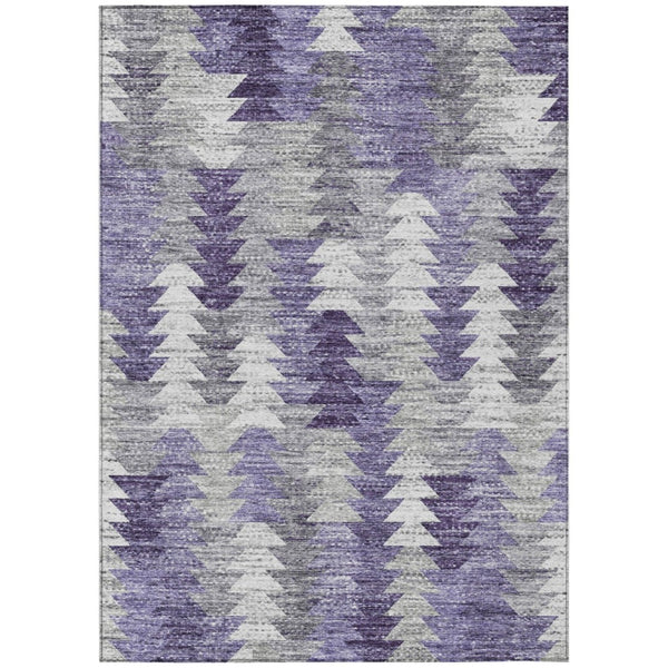 HomeRoots 9' Stylish Purple Lavender and Gray Geometric Area Rug - Durable, Washable for Indoor & Outdoor Use 9' X 12' 579515