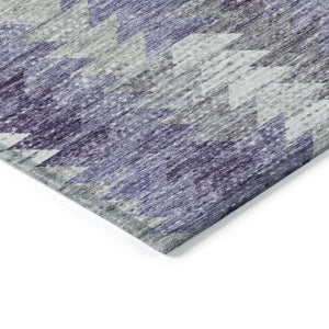 HomeRoots 9' Stylish Purple Lavender and Gray Geometric Area Rug - Durable, Washable for Indoor & Outdoor Use 9' X 12' 579515