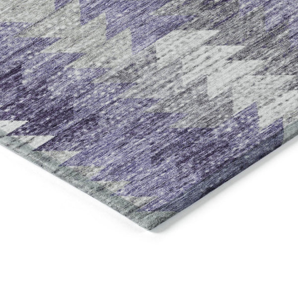 HomeRoots 9' Stylish Purple Lavender and Gray Geometric Area Rug - Durable, Washable for Indoor & Outdoor Use 9' X 12' 579515