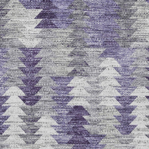 HomeRoots 9' Stylish Purple Lavender and Gray Geometric Area Rug - Durable, Washable for Indoor & Outdoor Use 9' X 12' 579515