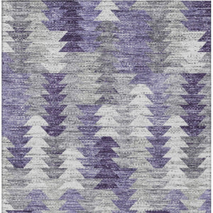 HomeRoots 9' Stylish Purple Lavender and Gray Geometric Area Rug - Durable, Washable for Indoor & Outdoor Use 9' X 12' 579515