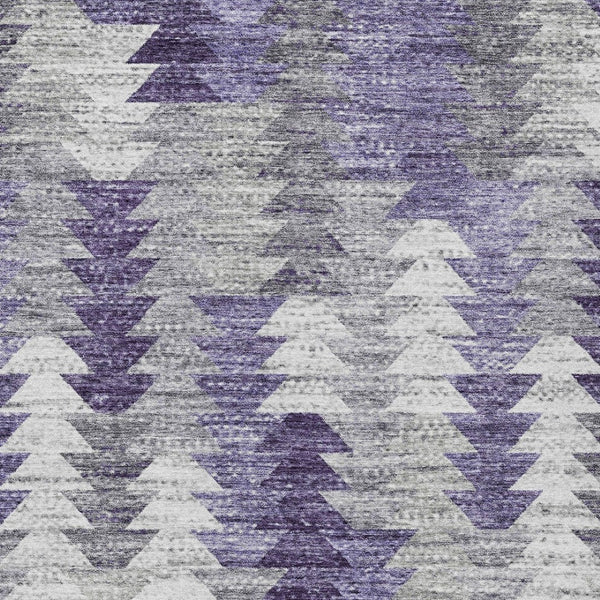 HomeRoots 5' Stylish Purple Lavender and Gray Geometric Area Rug for Indoor and Outdoor Spaces, Washable Design 10' X 14' 579516