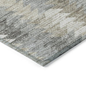 HomeRoots 5' Stylish Geometric Taupe Beige Tan Indoor Outdoor Area Rug for Modern Living Spaces & Patios 5' X 8' 579518