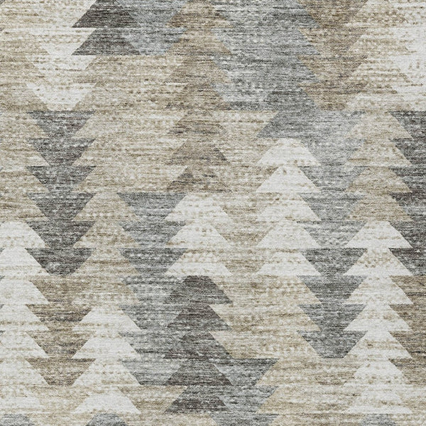 HomeRoots 5' Stylish Geometric Taupe Beige Tan Indoor Outdoor Area Rug for Modern Living Spaces & Patios 5' X 8' 579518