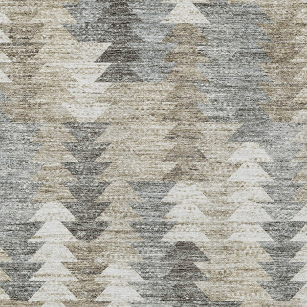 HomeRoots 5' Stylish Geometric Taupe Beige Tan Indoor Outdoor Area Rug for Modern Living Spaces & Patios 8' X 10' 579520