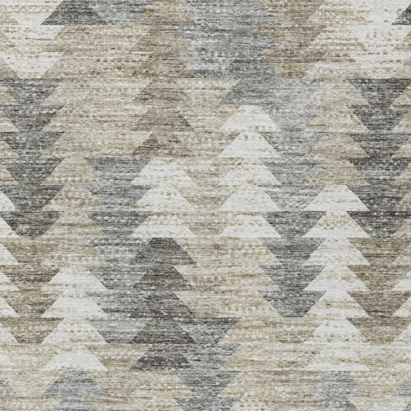 HomeRoots 9' Stylish Taupe Beige and Tan Geometric Indoor Outdoor Area Rug - Durable, Washable, Versatile Design 9' X 12' 579521