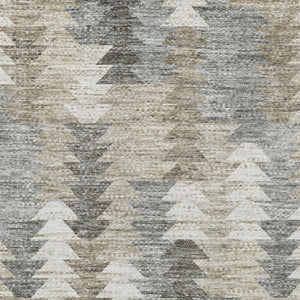 HomeRoots 5' Stylish Geometric Taupe Beige Tan Indoor Outdoor Area Rug for Modern Living Spaces & Patios 10' X 14' 579522