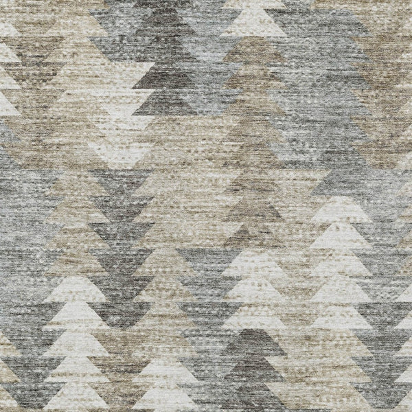 HomeRoots 5' Stylish Geometric Taupe Beige Tan Indoor Outdoor Area Rug for Modern Living Spaces & Patios 10' X 14' 579522