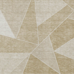 Homeroots 3' Geometric Artichoke Green Area Rug - Stylish Washable Design For Indoor & Outdoor Spaces 5' X 8' Polyester 579530