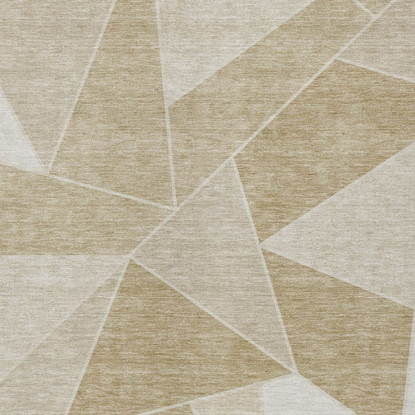 Homeroots 3' Geometric Artichoke Green Area Rug - Stylish Washable Design For Indoor & Outdoor Spaces 8' X 10' Polyester 579532