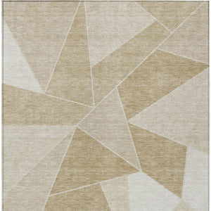 Homeroots 3' Geometric Artichoke Green Area Rug - Stylish Washable Design For Indoor & Outdoor Spaces 9' X 12' Polyester 579533
