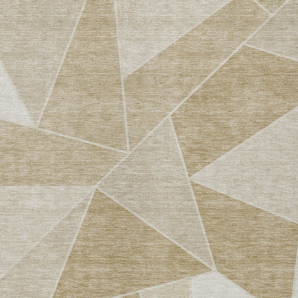 Homeroots 3' Geometric Artichoke Green Area Rug - Stylish Washable Design For Indoor & Outdoor Spaces 10' X 14' Polyester 579534