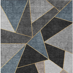 Homeroots 3' Geometric Artichoke Green Area Rug - Stylish Washable Design For Indoor & Outdoor Spaces 10' X 14' Polyester 579540