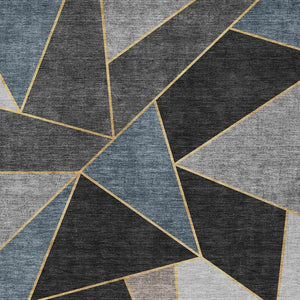 Homeroots 3' Geometric Artichoke Green Area Rug - Stylish Washable Design For Indoor & Outdoor Spaces 10' X 14' Polyester 579540