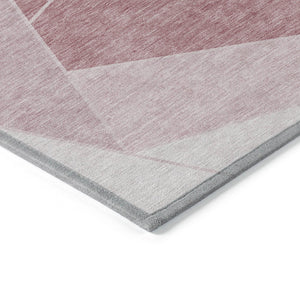 HomeRoots 5' Blush Pink and Ivory Geometric Area Rug – Durable, Washable Design for Indoor and Outdoor Use 5' X 8' 579542