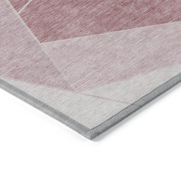 HomeRoots 5' Blush Pink and Ivory Geometric Area Rug – Durable, Washable Design for Indoor and Outdoor Use 5' X 8' 579542