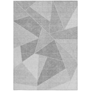 Homeroots 3' Geometric Artichoke Green Area Rug - Stylish Washable Design For Indoor & Outdoor Spaces 8' X 10' Polyester 579562