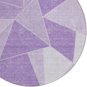 Homeroots 3' Geometric Artichoke Green Area Rug - Stylish Washable Design For Indoor & Outdoor Spaces 8' Round Polyester 579567