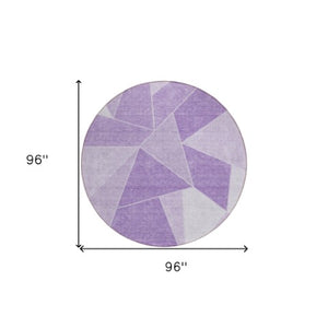 Homeroots 3' Geometric Artichoke Green Area Rug - Stylish Washable Design For Indoor & Outdoor Spaces 8' Round Polyester 579567