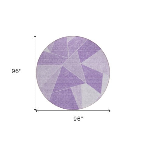 Homeroots 3' Geometric Artichoke Green Area Rug - Stylish Washable Design For Indoor & Outdoor Spaces 8' Round Polyester 579567