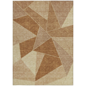 Homeroots 3' Geometric Artichoke Green Area Rug - Stylish Washable Design For Indoor & Outdoor Spaces 3' X 5' Polyester 579571