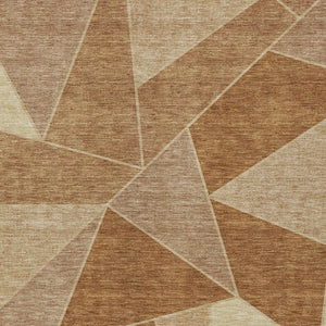 Homeroots 3' Geometric Artichoke Green Area Rug - Stylish Washable Design For Indoor & Outdoor Spaces 8' X 10' Polyester 579574