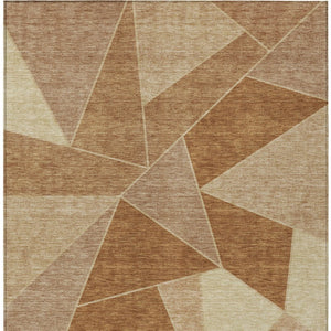 Homeroots 3' Geometric Artichoke Green Area Rug - Stylish Washable Design For Indoor & Outdoor Spaces 9' X 12' Polyester 579575