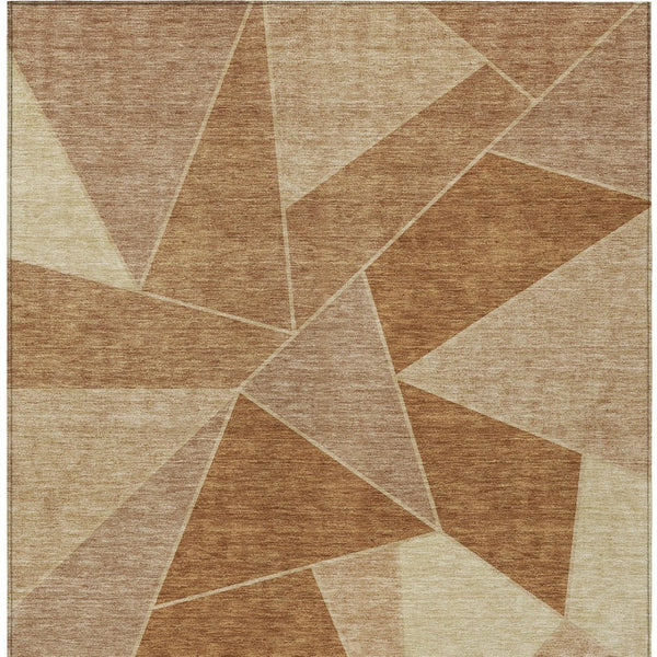 Homeroots 3' Geometric Artichoke Green Area Rug - Stylish Washable Design For Indoor & Outdoor Spaces 10' X 14' Polyester 579576