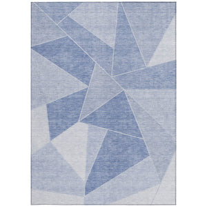 Homeroots 3' Geometric Artichoke Green Area Rug - Stylish Washable Design For Indoor & Outdoor Spaces 5' X 8' Polyester 579578