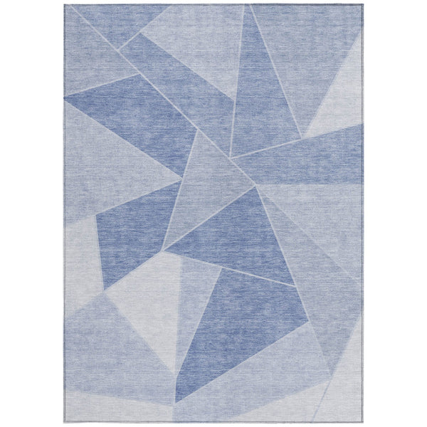 Homeroots 3' Geometric Artichoke Green Area Rug - Stylish Washable Design For Indoor & Outdoor Spaces 5' X 8' Polyester 579578