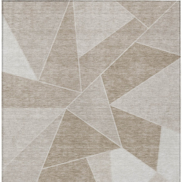 Homeroots 3' Geometric Artichoke Green Area Rug - Stylish Washable Design For Indoor & Outdoor Spaces 9' X 12' Polyester 579587