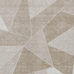 Homeroots 3' Geometric Artichoke Green Area Rug - Stylish Washable Design For Indoor & Outdoor Spaces 9' X 12' Polyester 579587