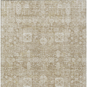 HomeRoots 5' Elegant Beige Tan and Ivory Oriental Area Rug for Indoor and Outdoor Durability and Style 8' X 10' 579598
