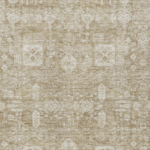 Homeroots 3' Artichoke Green & Ivory Oriental Washable Area Rug - Durable Indoor/Outdoor Design For Every Space 10' X 14' Polyester 579600